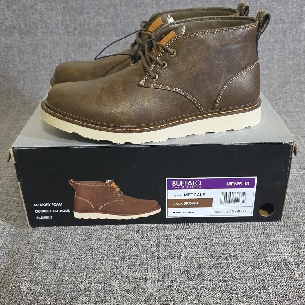 Buffalo David Bitton Metcalf Men's Chukka Boots Brown. US 10. New In Box.